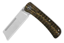 Couteau pliant QSP Hedgehog 142C manche en fibre de carbone noir et or 9,5cm
