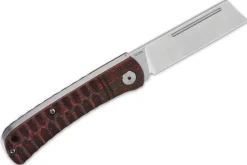 Couteau pliant QSP Hedgehog 142D manche en fibre de carbone noir et rouge 9,5cm