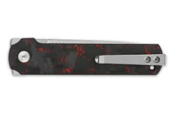Couteau pliant QSP Lark 144D manche en carbone/G10 noir et rouge 10,8cm