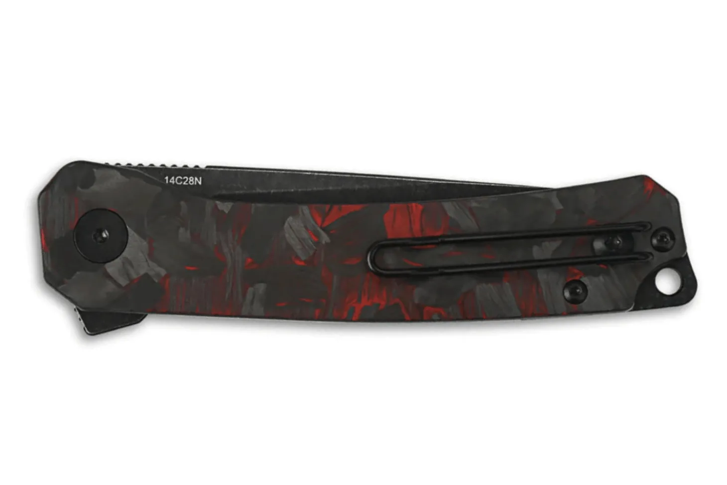 Couteau pliant QSP Osprey 139F2 manche en carbone et G10 noir et rouge 10,8cm