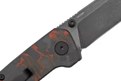 Couteau pliant QSP Penguin Mini 130XSE2 manche en carbone et G10 noir et rouge 8,2cm