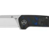 Couteau pliant QSP Penguin Mini 130XSD1 manche en carbone et G10 noir et bleu 8,2cm