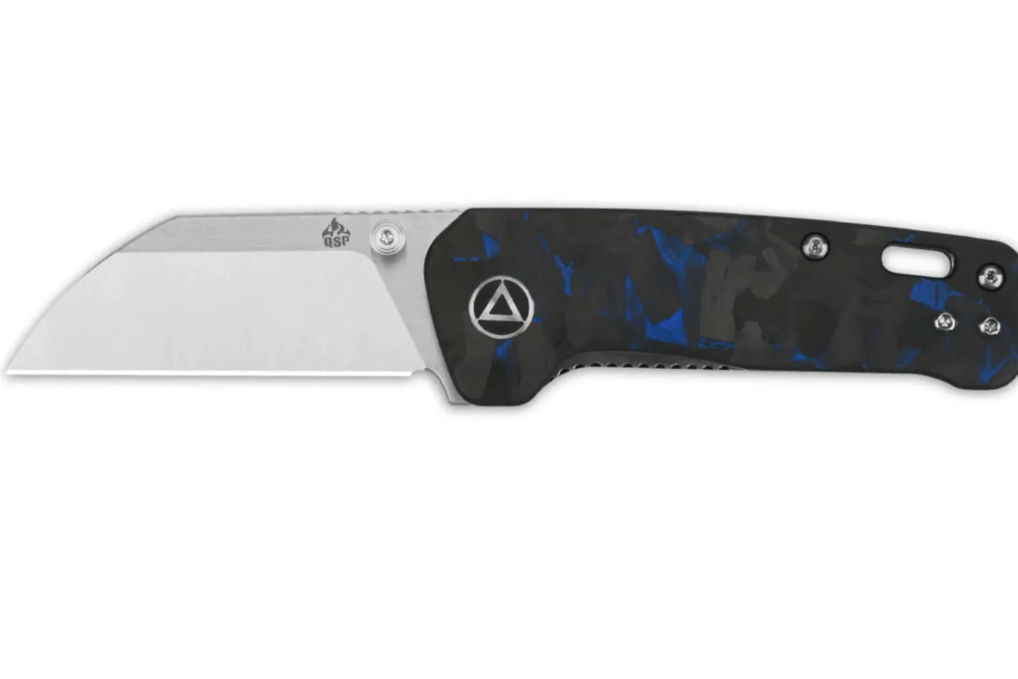 Couteau pliant QSP Penguin Mini 130XSD1 manche en carbone et G10 noir et bleu 8,2cm