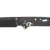 Couteau pliant QSP Penguin 130SJF2 lame noire manche en carbone multicolore 10,3cm