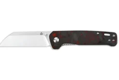 Couteau pliant QSP Penguin 130TRD manche en fibre de carbone noir et rouge 10,2cm