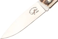 Couteau pliant Salamandra manche corne de cerf 9cm avec passe-lanière