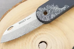 Couteau pliant Skult français éco-responsable La Vague manche gris 10cm