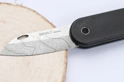 Couteau pliant Skult français éco-responsable Les Fonds Marins manche noir 10cm