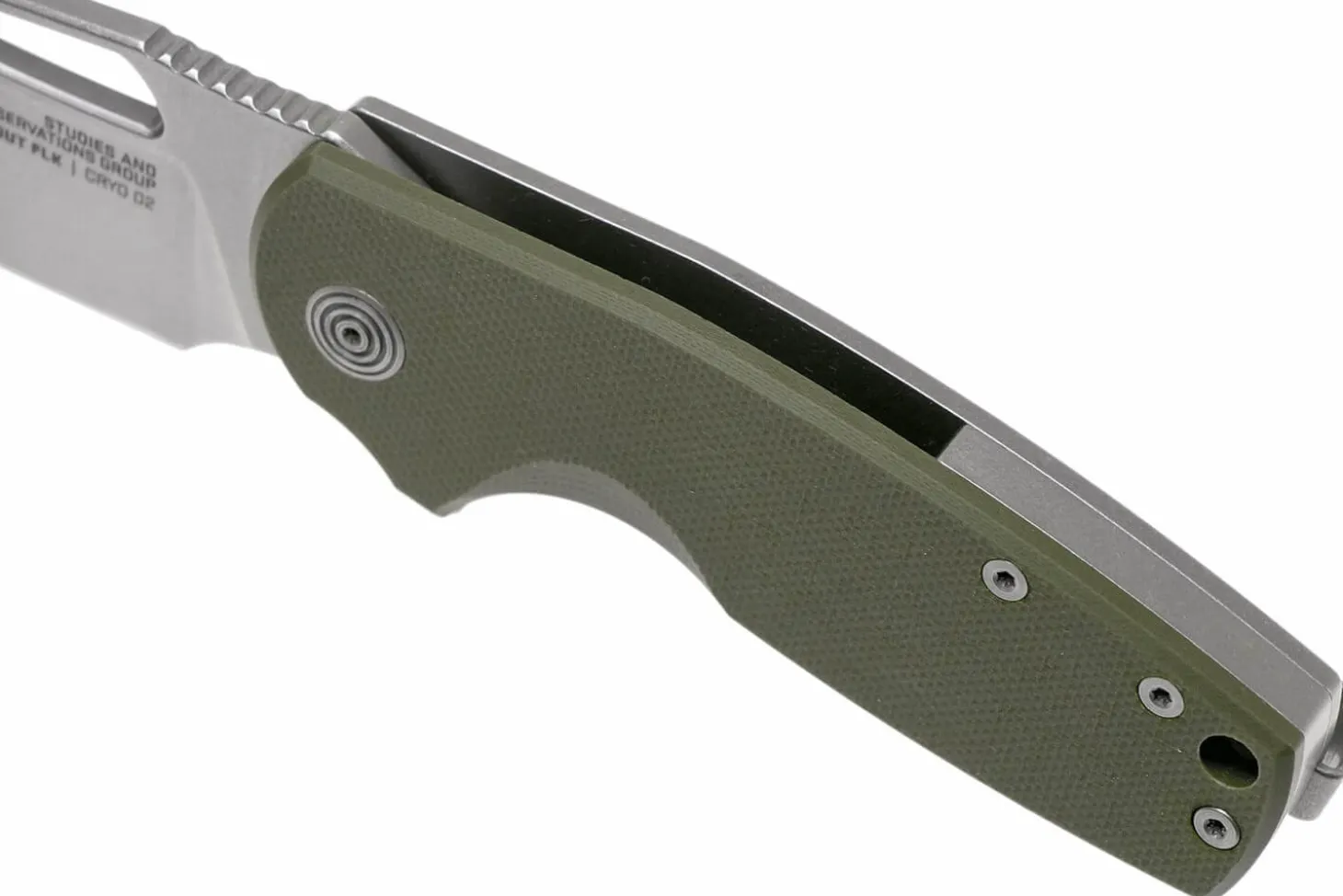 Couteau pliant SOG STOUT FLK SGSTOUTGR manche en acier inox/G10 olive 9,6cm