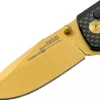 Couteau pliant SOG Terminus XR LTE GOLD SGTM1033 lame dorée manche G10/carbone 10,8cm noir