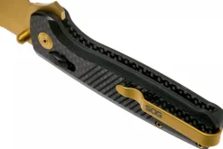 Couteau pliant SOG Terminus XR LTE GOLD SGTM1033 lame dorée manche G10/carbone 10,8cm noir