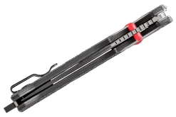 Couteau pliant SOG Trident AT SGTRIDSBKR semi-denté manche en nylon/fibres de verre 13,5cm noir/rouge