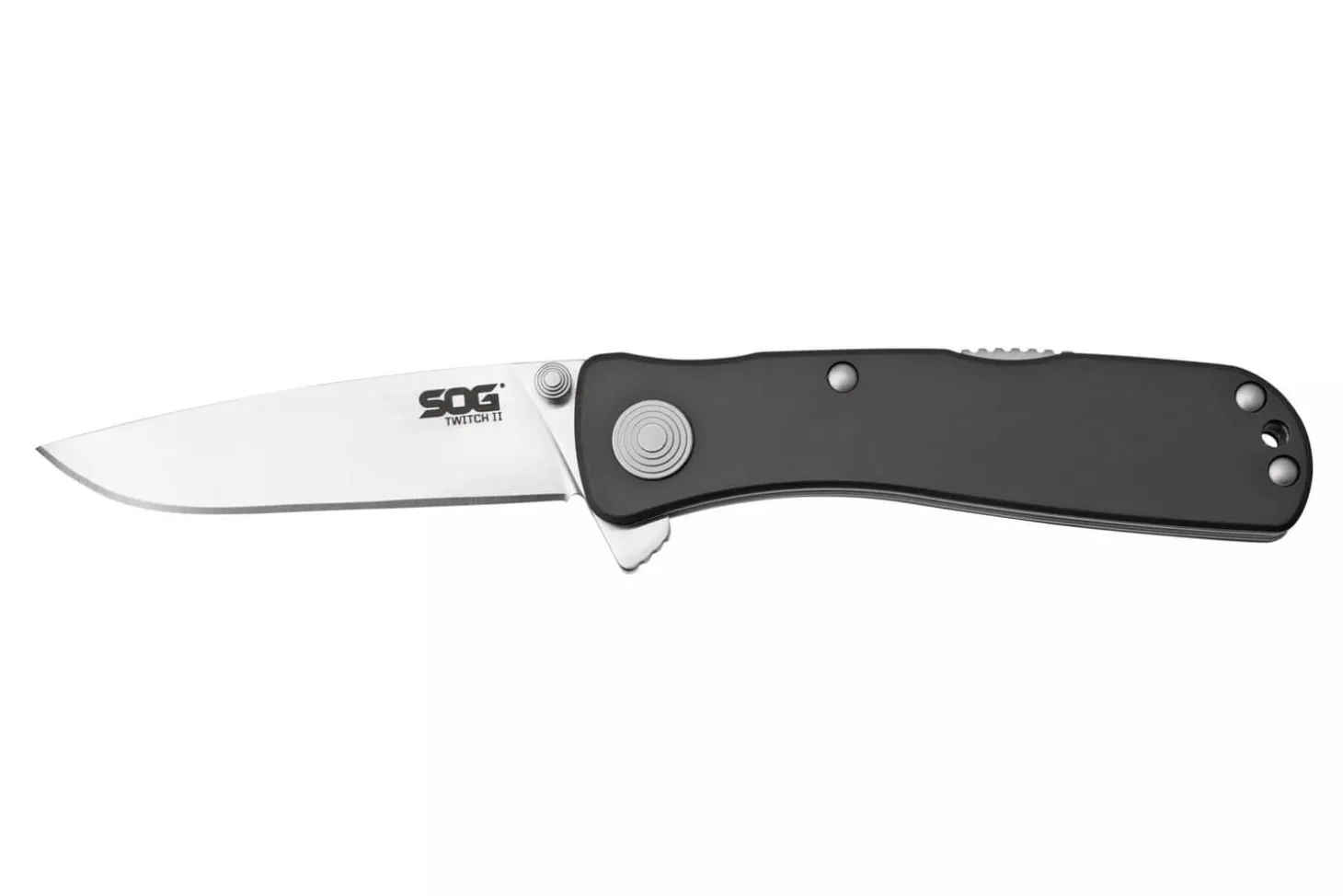 Couteau pliant SOG Twitch II SGTWI8 manche en aluminium gris 9cm avec clip de poche