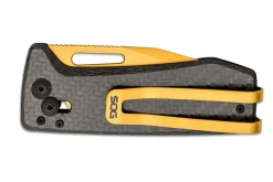 Couteau pliant SOG Ultra XR Gold SGULTRAXRGD manche en fibre de carbone noir 9,1cm