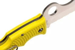 Couteau pliant Spyderco Assist C79PSYL semi-denté manche en nylon/fibre de verre jaune 12,4cm