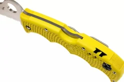 Couteau pliant Spyderco Assist C79PSYL semi-denté manche en nylon/fibre de verre jaune 12,4cm