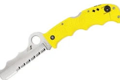 Couteau pliant Spyderco Assist C79PSYL semi-denté manche en nylon/fibre de verre jaune 12,4cm