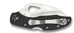 Couteau pliant Spyderco BYRD Hawkbill lame à dents manche noir 10cm