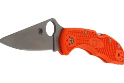 Couteau pliant Spyderco Delica 4 C11FPOR manche en nylon/fibre de verre orange 10,8cm