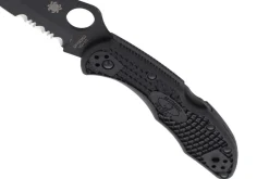 Couteau pliant Spyderco Delica 4 C11PSBBK semi denté manche nylon/fibre de verre noir 10,8cm