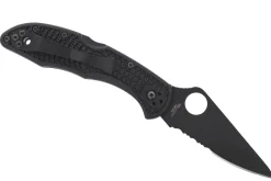 Couteau pliant Spyderco Delica 4 C11PSBBK semi denté manche nylon/fibre de verre noir 10,8cm