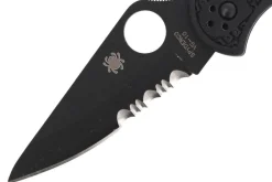Couteau pliant Spyderco Delica 4 C11PSBBK semi denté manche nylon/fibre de verre noir 10,8cm