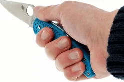 Couteau pliant Spyderco Delica 4 C11FPBL en nylon/fibre de verre bleu 10,8cm