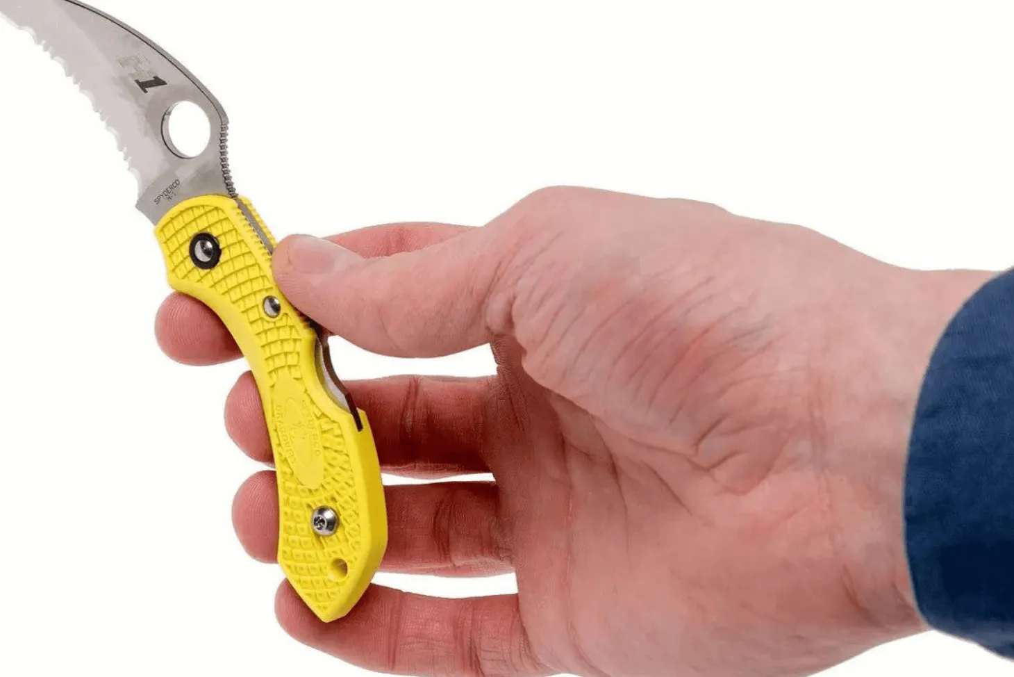 Couteau pliant Spyderco Dragonfly 2 Salt Hawkbill C28SYL2HB manche en nylon/fibre de verre jaune 8,5cm
