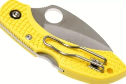 Couteau pliant Spyderco Dragonfly 2 Salt Hawkbill C28SYL2HB manche en nylon/fibre de verre jaune 8,5cm
