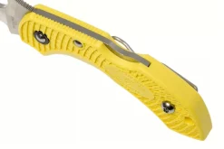 Couteau pliant Spyderco Dragonfly 2 Salt Hawkbill C28SYL2HB manche en nylon/fibre de verre jaune 8,5cm