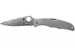 Couteau pliant Spyderco Endura 4 Titanium Damas C10TIPD manche en titane 12,5cm + étui