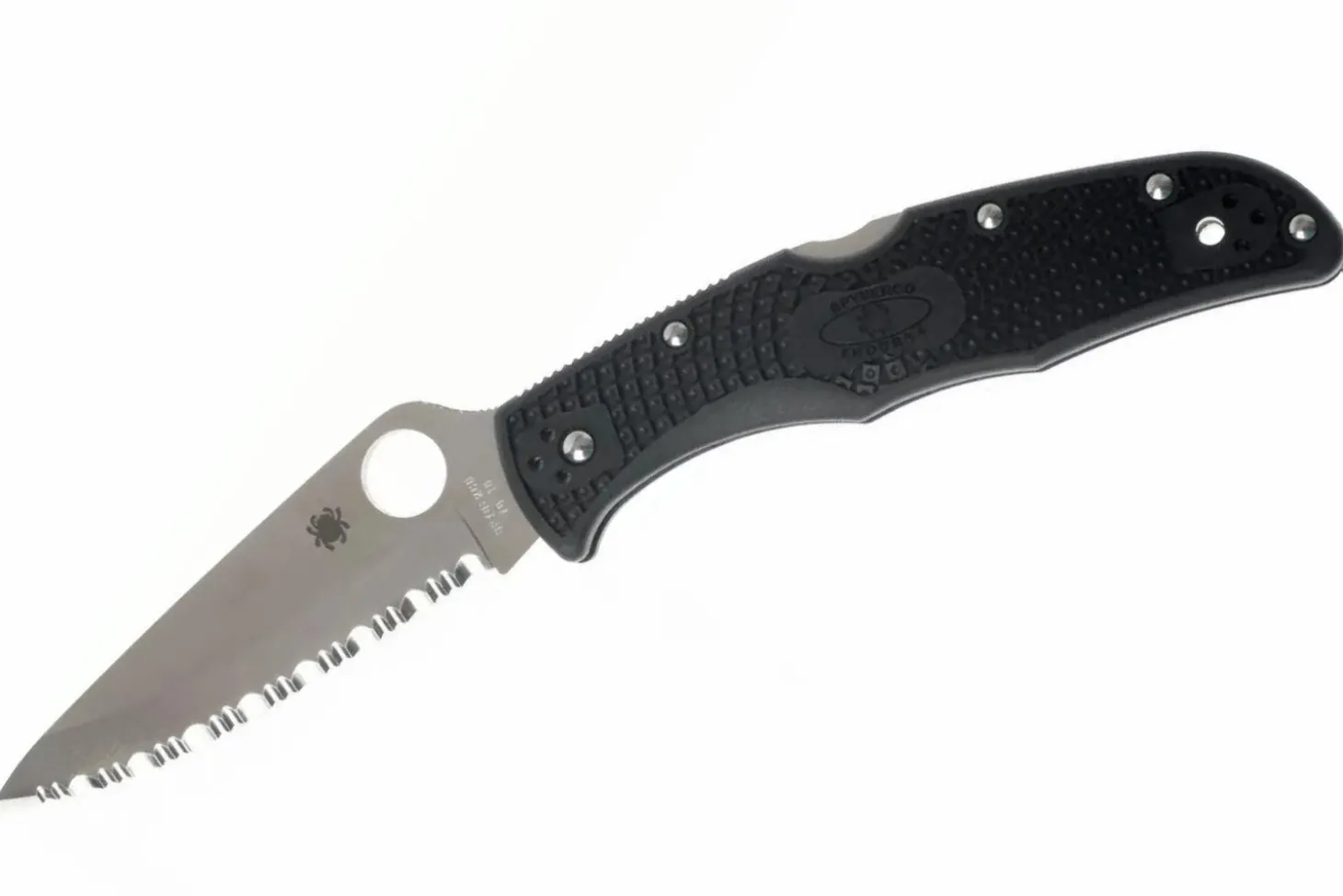 Couteau pliant Spyderco Endura 4 C10SBK double dentelure nylon/fibre de verre noir 12,6cm
