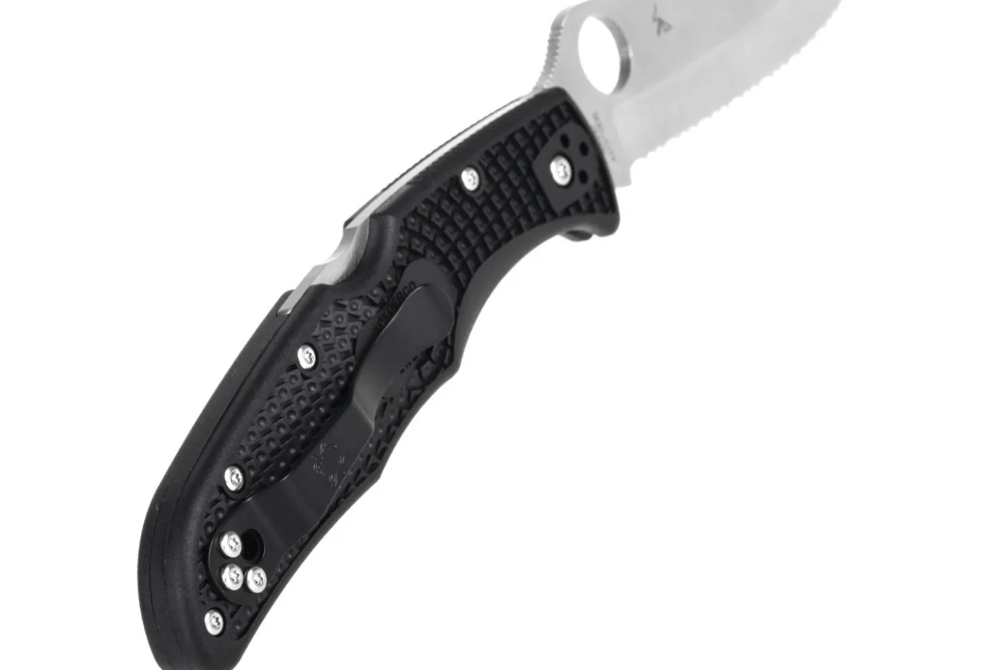 Couteau pliant Spyderco Endura 4 C10SBK double dentelure nylon/fibre de verre noir 12,6cm