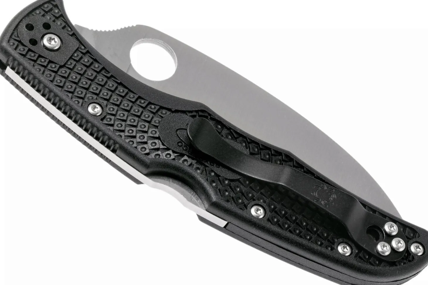 Couteau pliant Spyderco Endura 4 C10FSWCBK Wharncliffe denté nylon/fibre de verre noir 12,6cm
