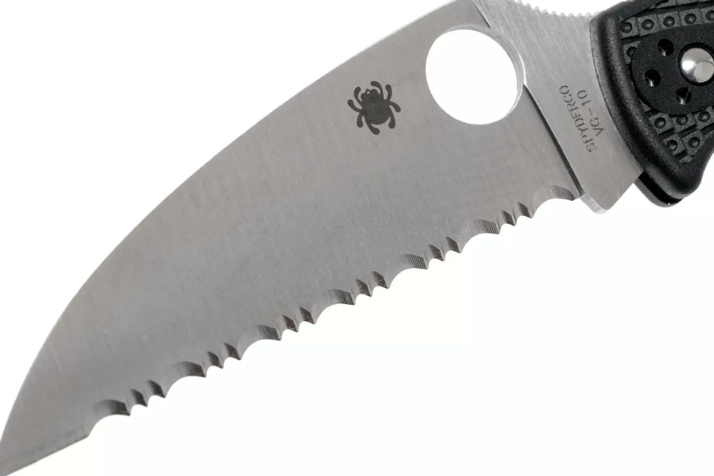 Couteau pliant Spyderco Endura 4 C10FSWCBK Wharncliffe denté nylon/fibre de verre noir 12,6cm