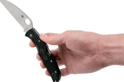 Couteau pliant Spyderco Endura 4 C10FPWCBK Wharncliffe en nylon/fibre de verre noir 12,6cm