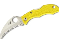 Couteau pliant Spyderco Ladybug 3 LYLS3HB Hawkbill manche en nylon/fibre de verre jaune 6,2cm