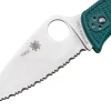 Couteau pliant Spyderco LeafJumper C262SBLK390 lame dentée manche nylon / fibre de verre bleu 11,3cm