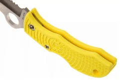 Couteau pliant Spyderco Manbug Salt MYLS manche en nylon/fibres de verre jaune 6,4cm