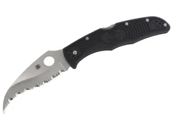 Couteau pliant Spyderco Matriarch 2 C12SBK2 denté manche en nylon/fibre de verre noir 12,6cm