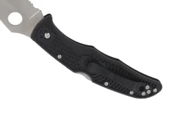 Couteau pliant Spyderco Matriarch 2 C12SBK2 denté manche en nylon/fibre de verre noir 12,6cm