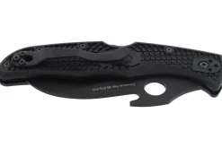Couteau pliant Spyderco Matriarch 2 Wave C12SBBK2W lame noire manche en nylon/fibre de verre 12,6cm