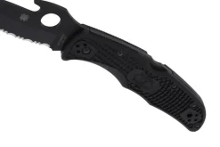 Couteau pliant Spyderco Matriarch 2 Wave C12SBBK2W lame noire manche en nylon/fibre de verre 12,6cm