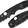 Couteau pliant Spyderco Native 5 C41SBBK5 lame dentée manche en nylon/fibre de verre noir 10,2cm