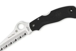Couteau pliant Spyderco Rescue 79mm C45SBK lame dentée manche en nylon/fibre de verre noir 10,4cm