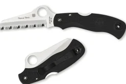 Couteau pliant Spyderco Rescue 79mm C45SBK lame dentée manche en nylon/fibre de verre noir 10,4cm