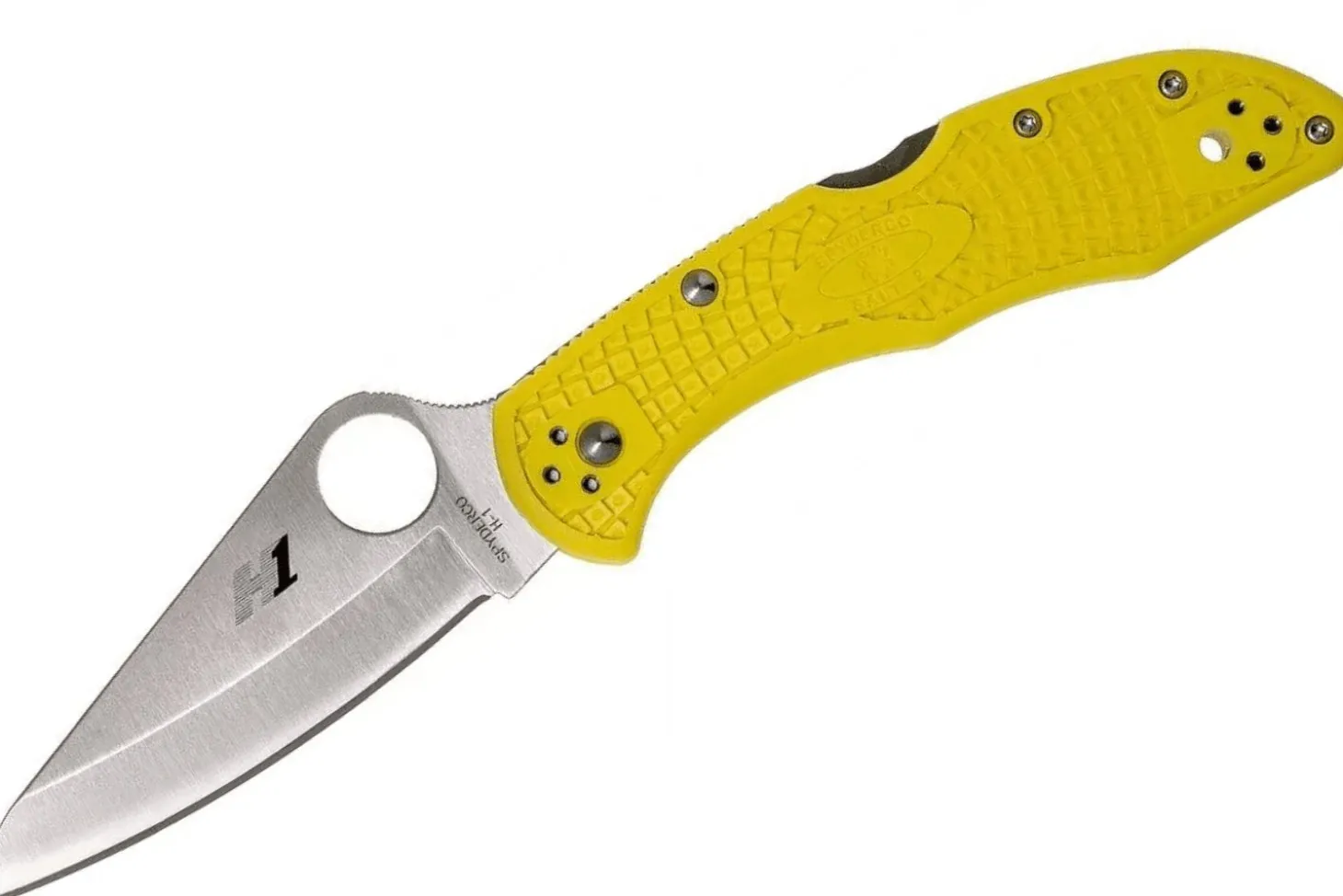 Couteau pliant Spyderco Salt 2 C88PYL2 manche en nylon/fibre de verre jaune 10,8cm