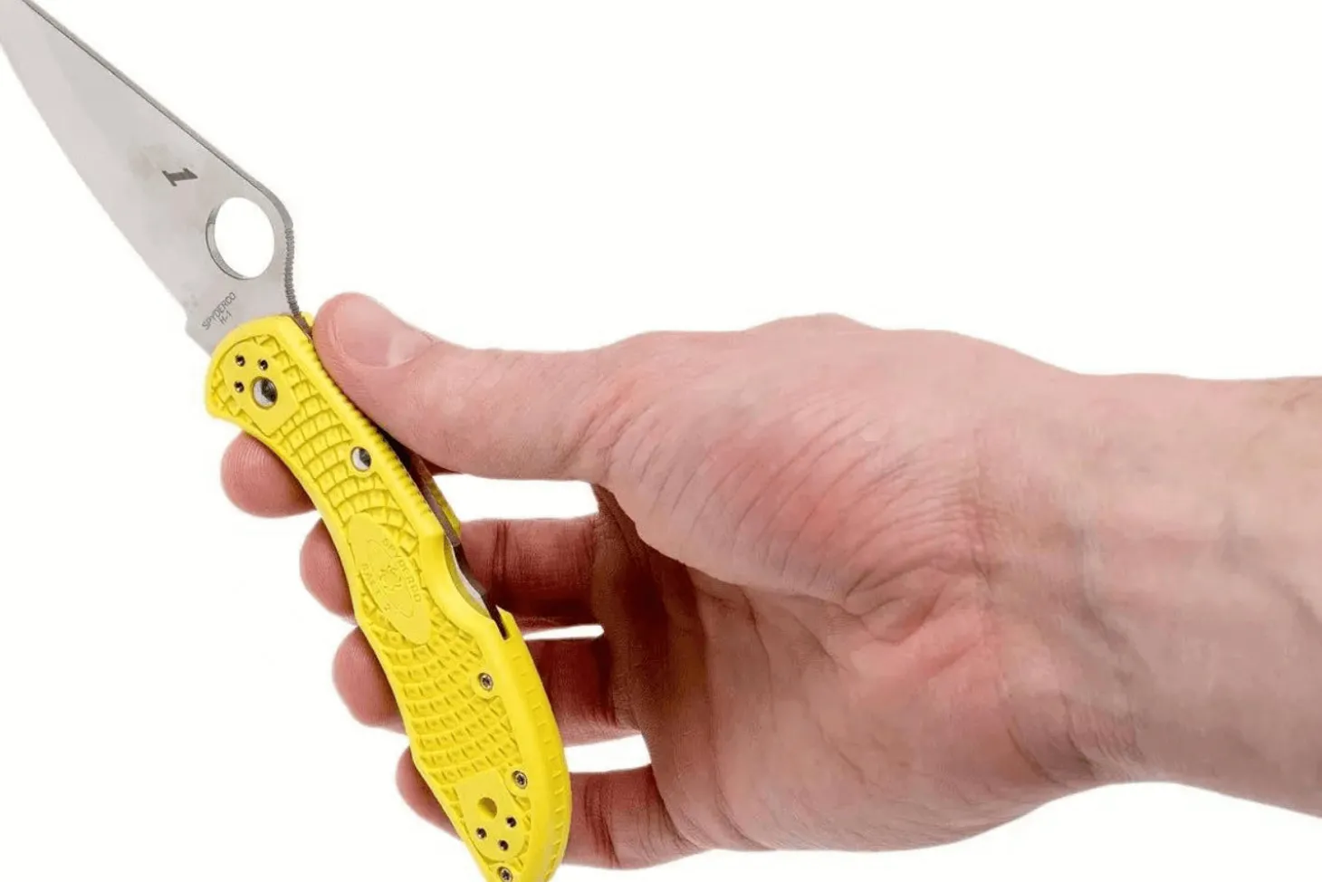 Couteau pliant Spyderco Salt 2 C88PYL2 manche en nylon/fibre de verre jaune 10,8cm