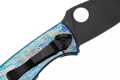 Couteau pliant Spyderco Tenacious C122TIBLBKD2P manche 11,1cm en titanium bleu