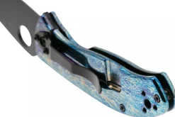 Couteau pliant Spyderco Tenacious C122TIBLBKD2P manche 11,1cm en titanium bleu